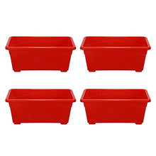 Load image into Gallery viewer, Seeds Plastic Window Planters (4 Pcs, 13 Inch, Red) | Planting Pots for House Plants | Flower Planters for Home Gardening | Floor Pots for Lawns and Gardens | Flower Plant Pots for Home Balcony
