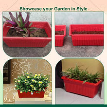 Load image into Gallery viewer, Seeds Plastic Window Planters (4 Pcs, 13 Inch, Red) | Planting Pots for House Plants | Flower Planters for Home Gardening | Floor Pots for Lawns and Gardens | Flower Plant Pots for Home Balcony
