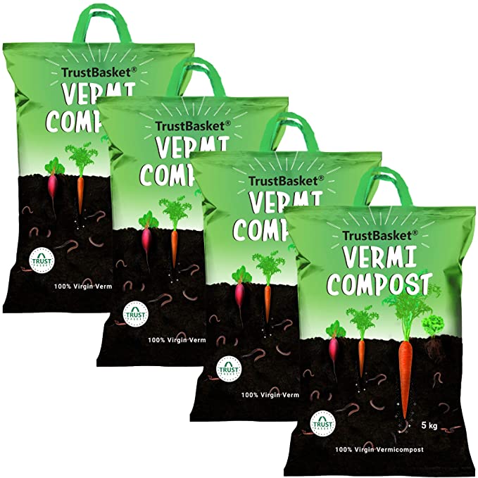 TrustBasket Organic Vermicompost Fertilizer Manure for Plants -20 kg